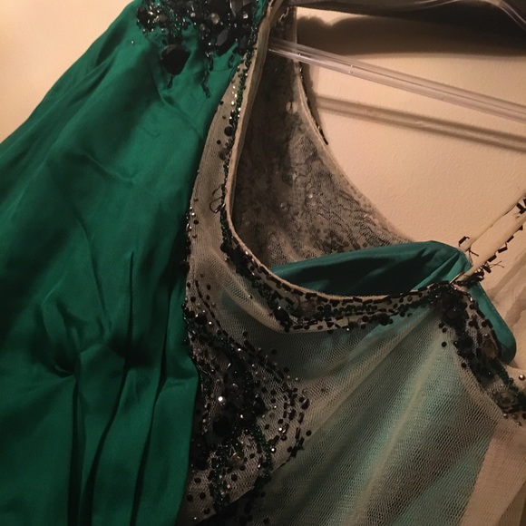 Alberto Makali Green Long Silk Gown Size 8 - Picture 9 of 16